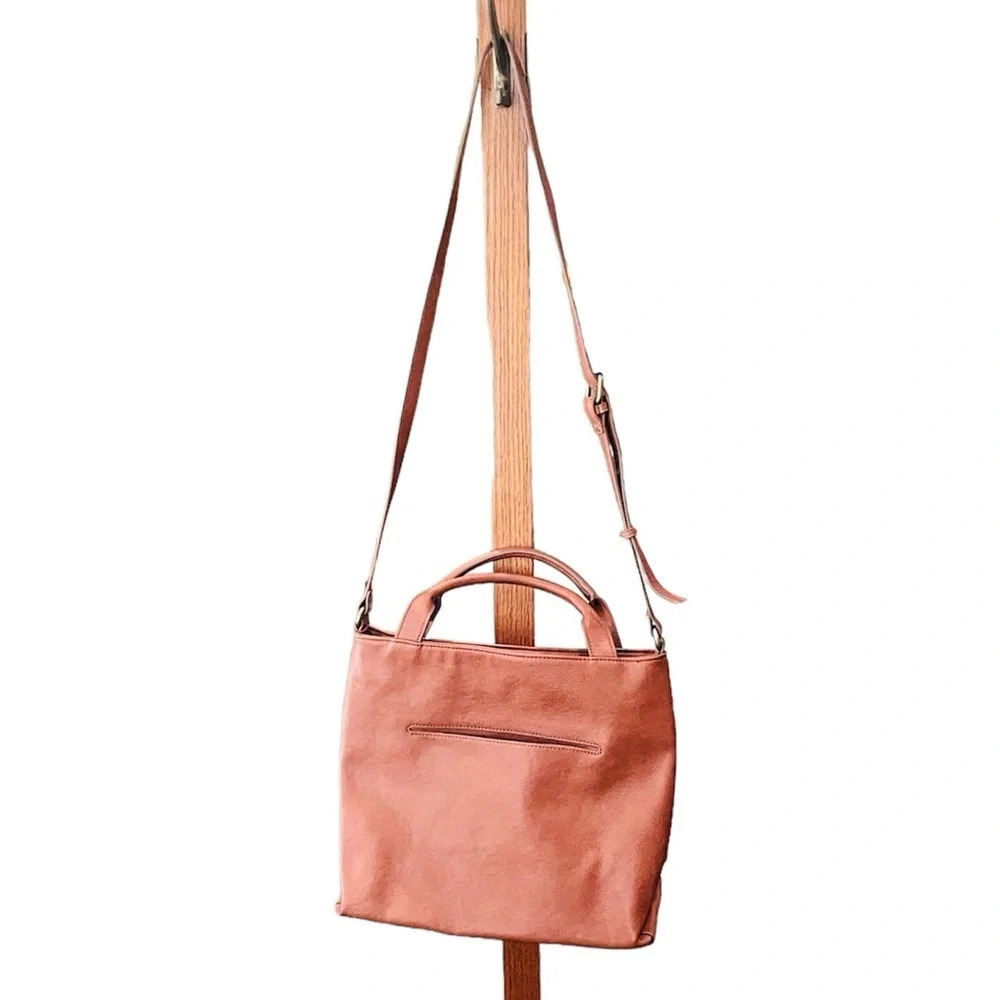 Sonoma women’s handbag purse faux leather double handle shoulder strap brown - Picture 2 of 11